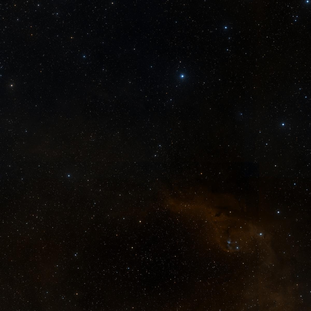 Sky chart centered on Theo