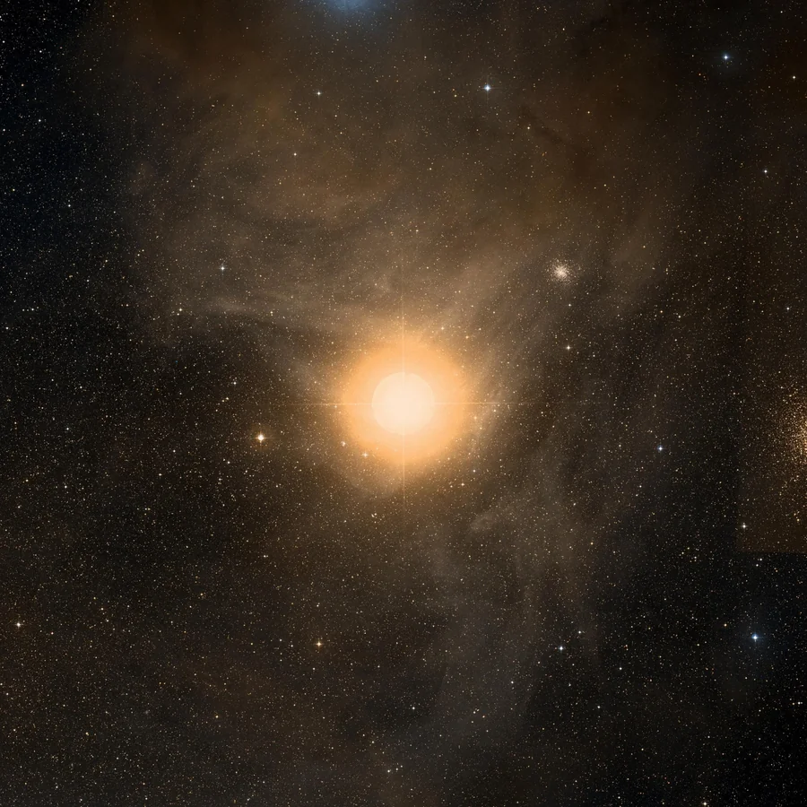 A real bright star, telescopically imaged